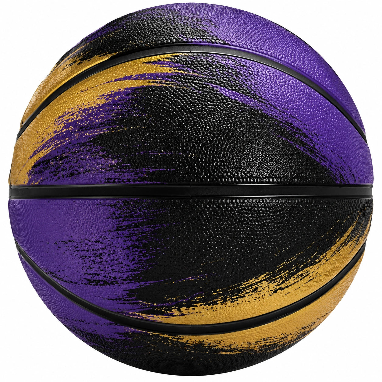 Ballon de basket violet noir jaune pour intérieur et extérieur