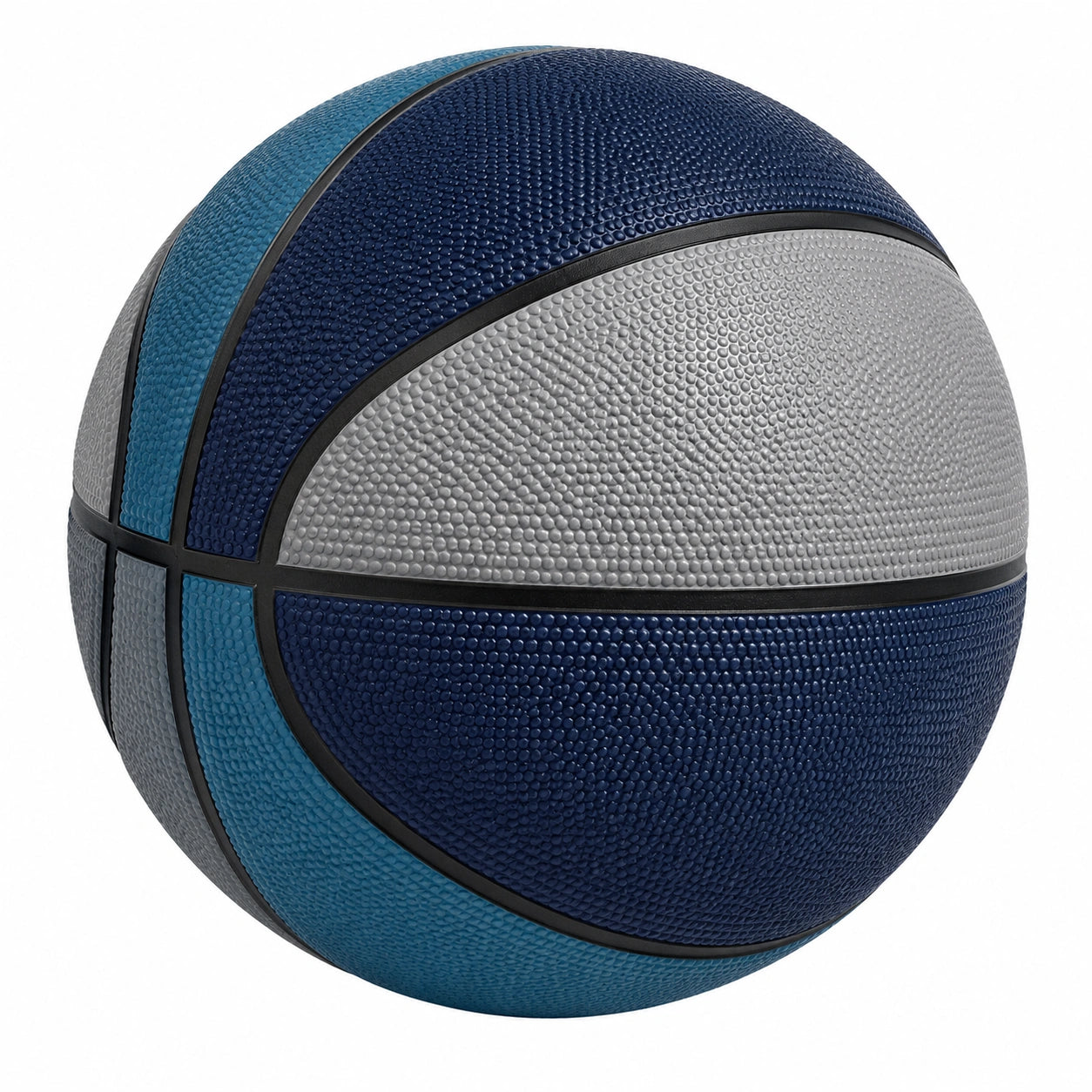 Ballon de basket bicolore bleu/gris pour intérieur et extérieur