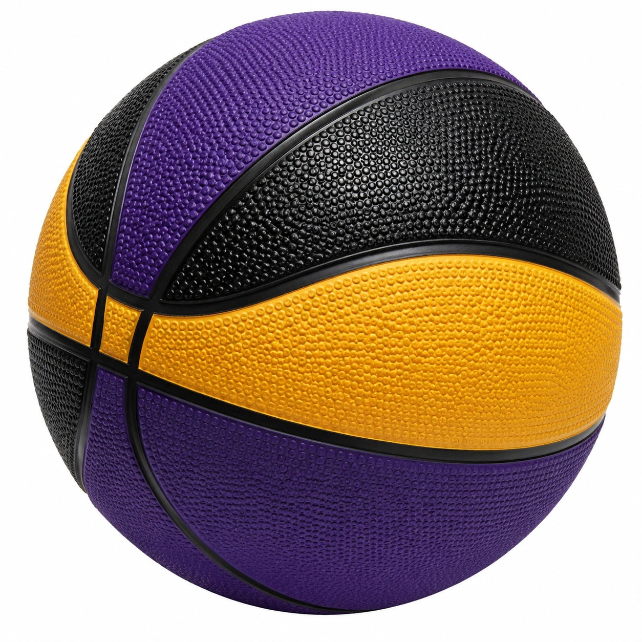 Ballon de basket violet, noir et jaune pour intérieur et extérieur