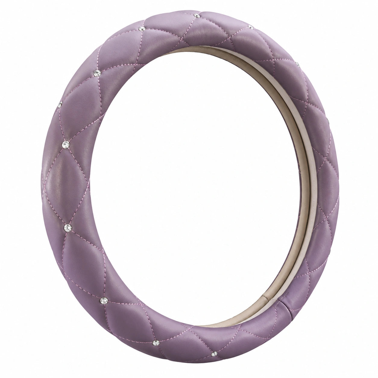 Housse de Volant Matelassée Violette avec Ornements Brillants