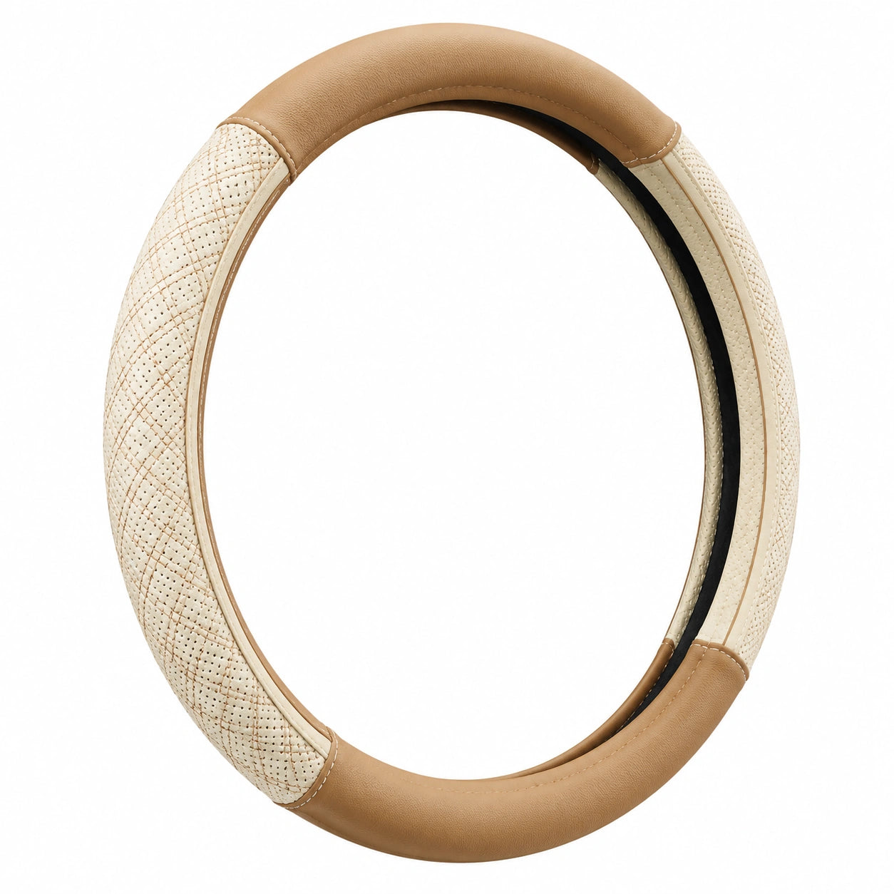 Couvre-volant perforé beige élégant