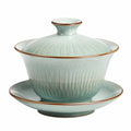 Gaiwan en Céramique Vert avec Soucoupe