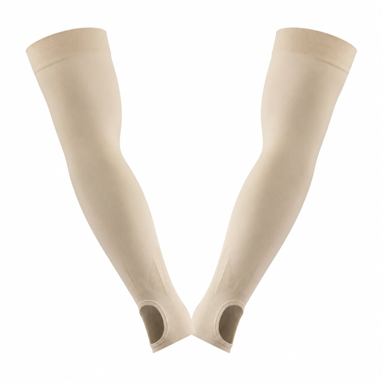 Manchettes de Compression Anti-UV UPF 50+ Beige