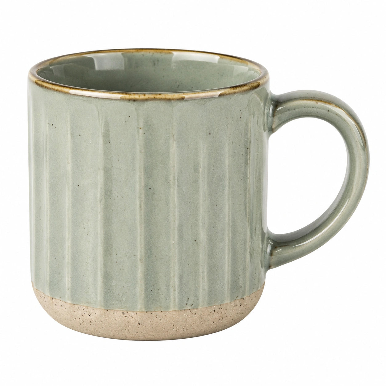 Tasse en céramique striée vert 300ml