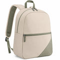 Sac à dos décontracté beige et vert avec poche frontale