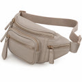 Sac banane unisexe multi-poches taupe