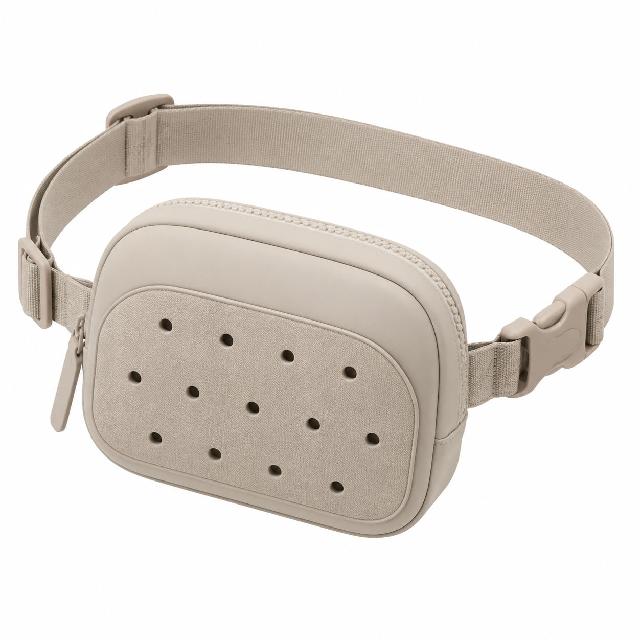Sac banane perforé beige ajustable 20cm