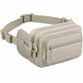 Sac banane beige unisexe avec compartiments multiples