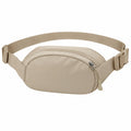 Sac banane minimaliste beige avec ceinture ajustable