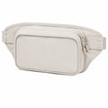 Sac banane beige pour unisexe avec fermeture éclair
