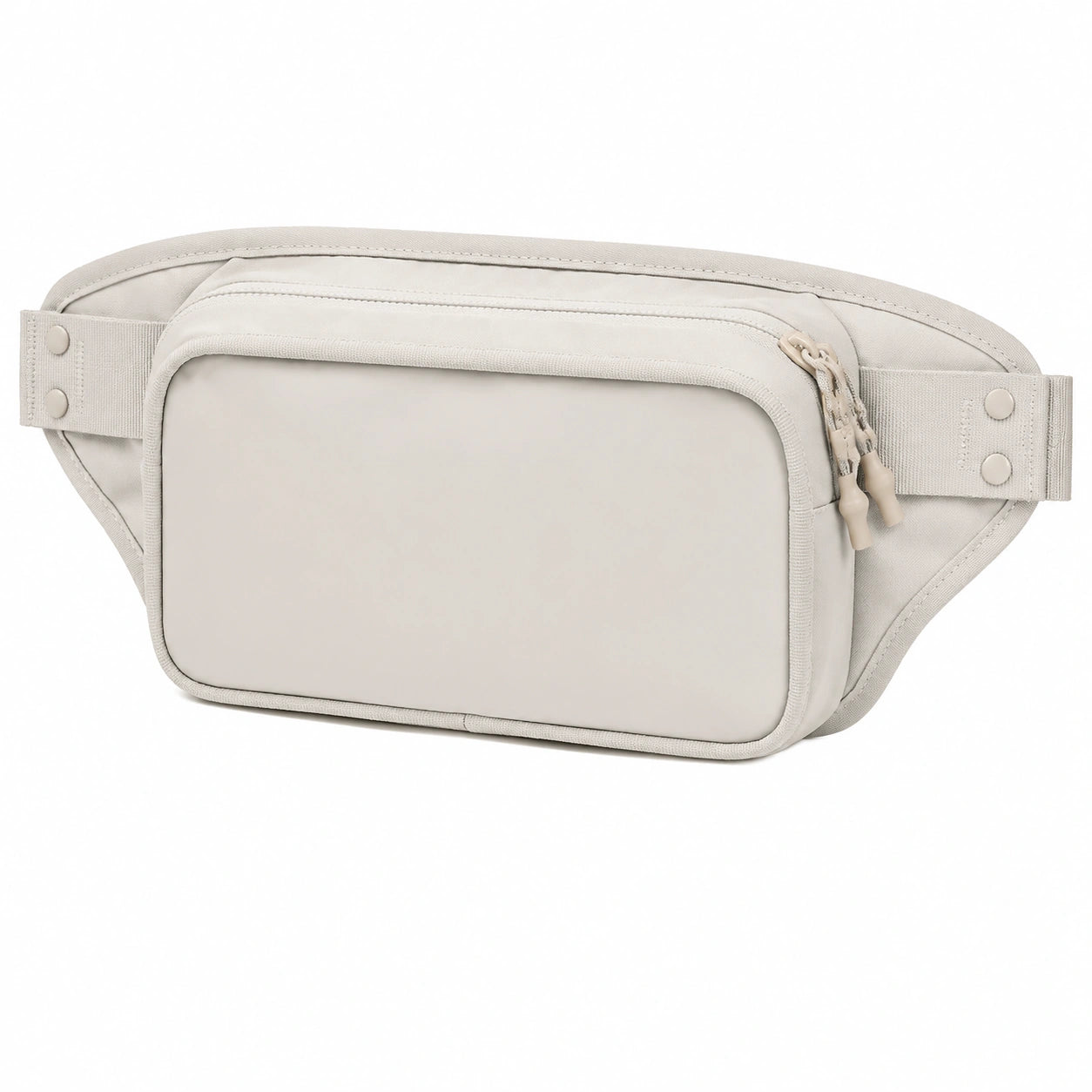 Sac banane beige pour unisexe avec fermeture éclair