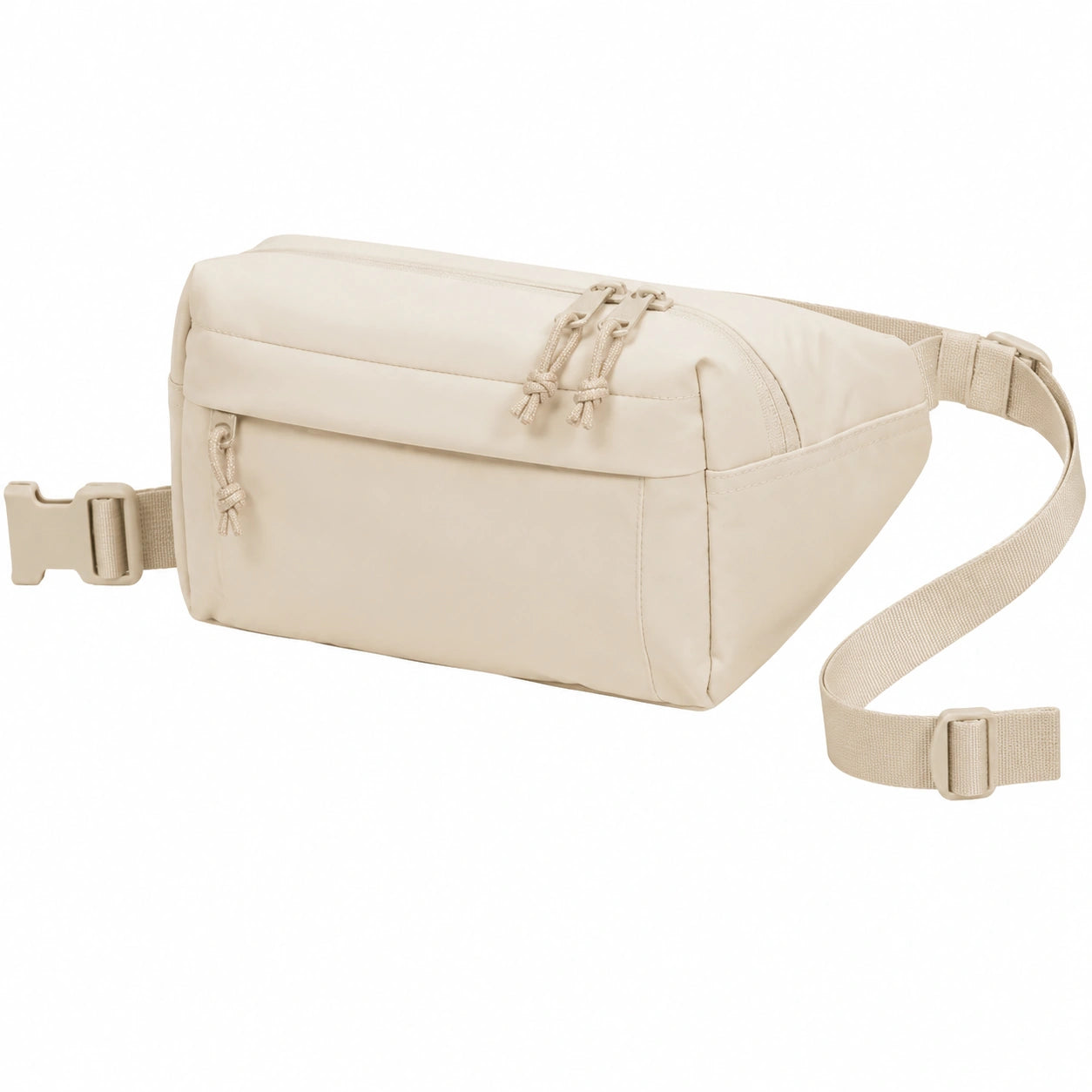 Sac banane unisexe beige avec fermeture éclair