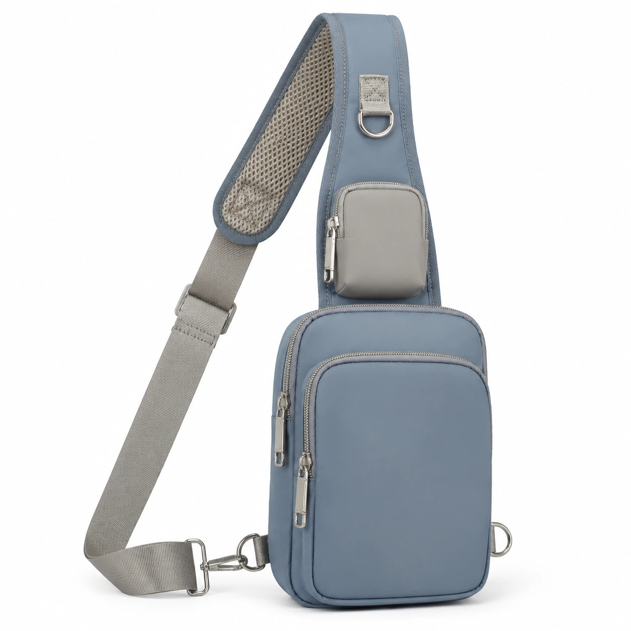 Sac bandoulière léger bleu et gris multifonction