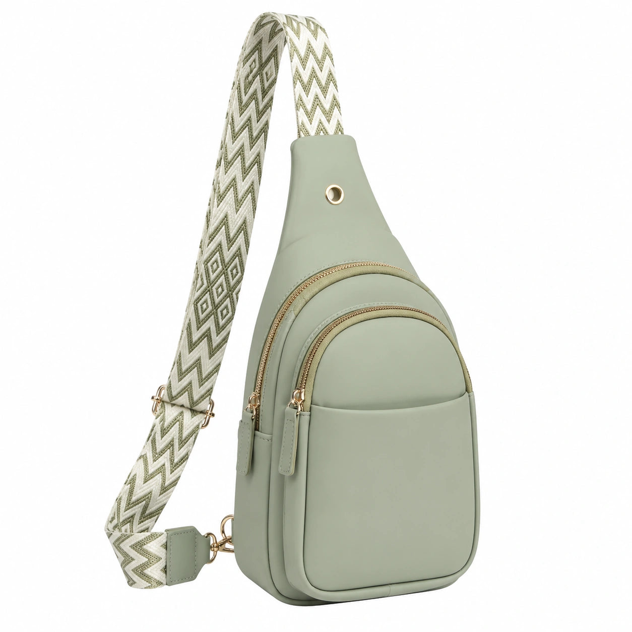 Sac à bandoulière vert kaki avec sangle réglable