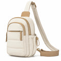 Sac à bandoulière minimaliste beige avec finition élégante