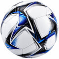 Ballon de football blanc, bleu et noir avec design moderne