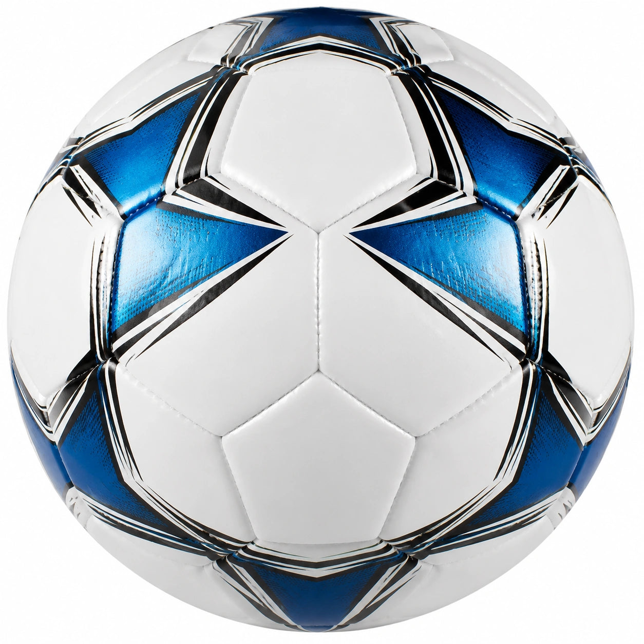 Ballon de football professionnel taille 5 blanc et bleu