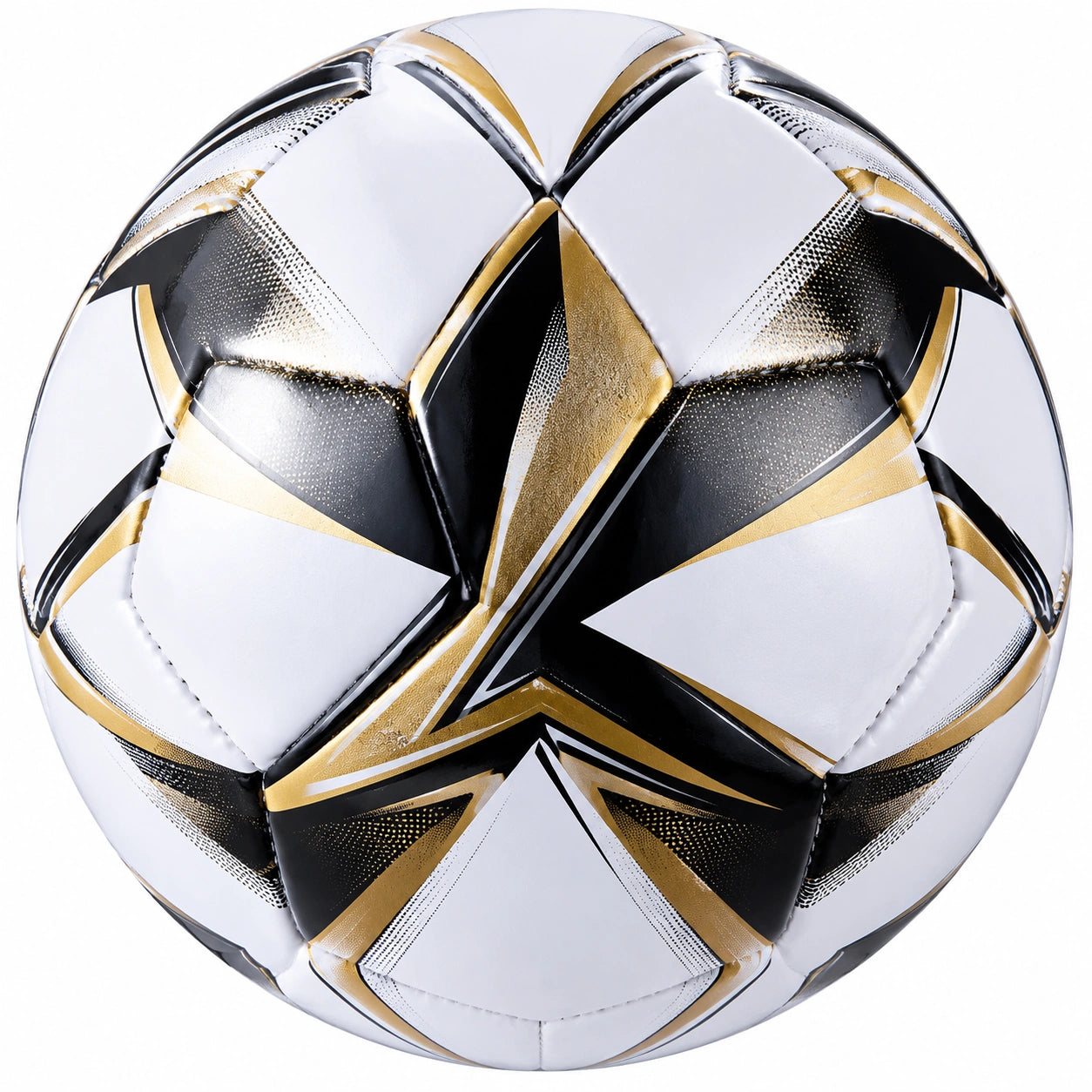 Ballon de football blanc, noir et or