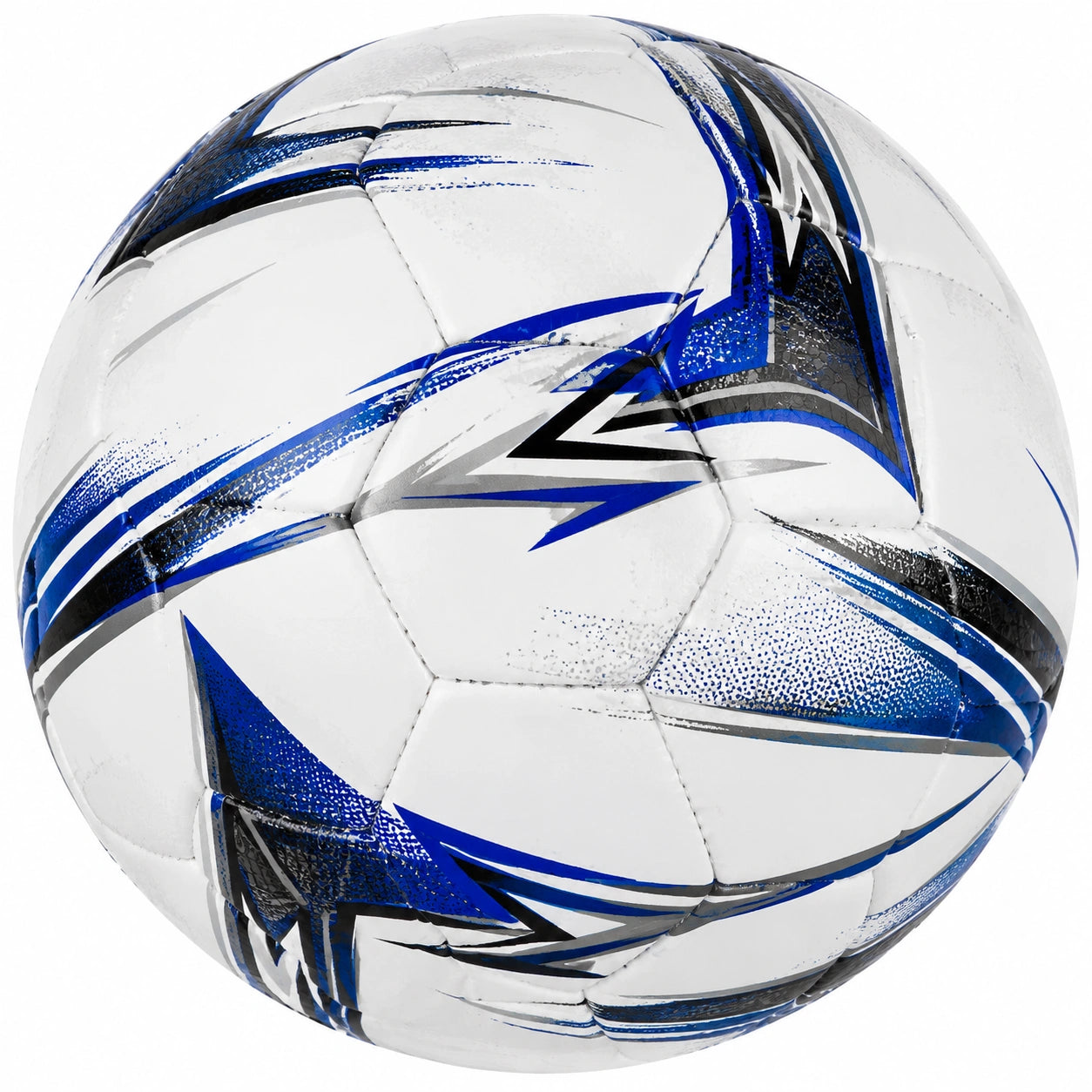 Ballon de football taille 5 blanc et bleu design moderne