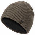 Bonnet en tricot doublé polaire marron