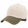 Casquette de baseball bicolore beige et verte réglable