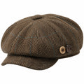 Casquette Gavroche Brune avec Boutons Décoratifs