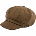 Casquette Gavroche Marron à Motif Chevron