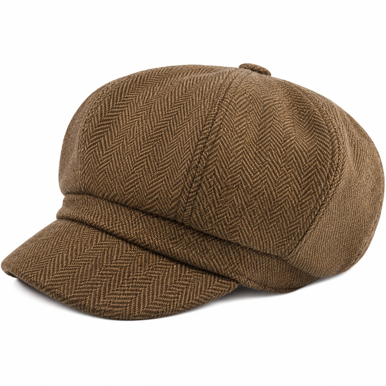 Casquette Gavroche Marron à Motif Chevron