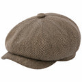 Casquette Gavroche Classique à Chevrons Marron