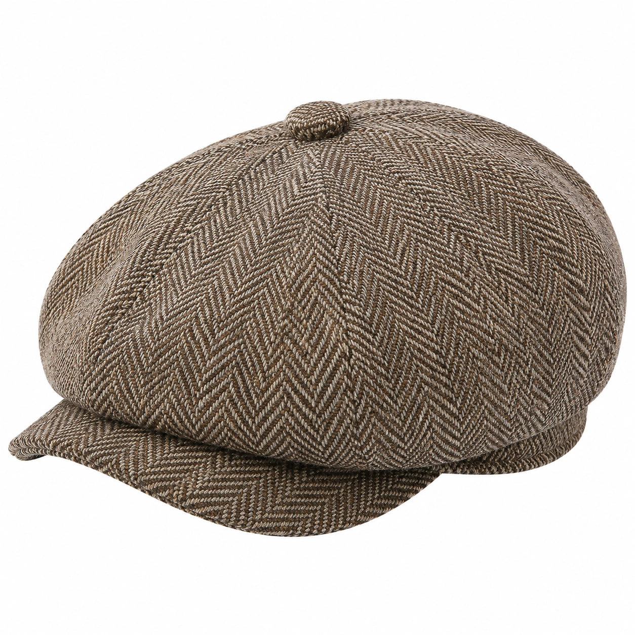 Casquette Gavroche Classique à Chevrons Marron