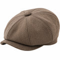 Casquette Gavroche Marron à Motif Chevron