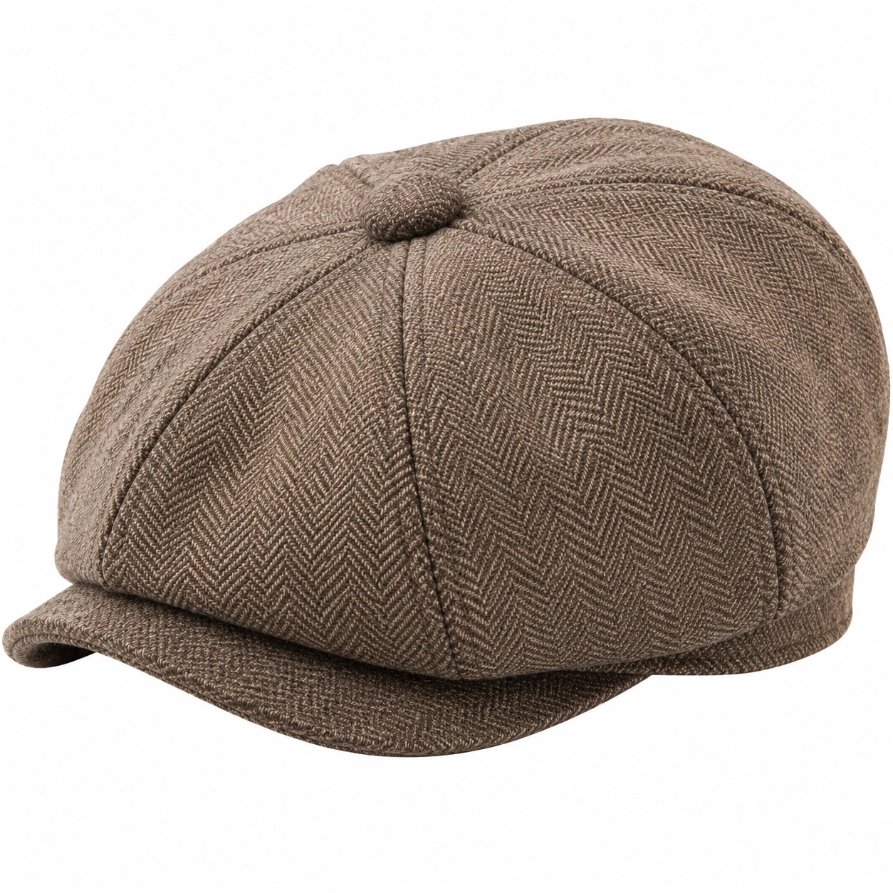 Casquette Gavroche Marron à Motif Chevron