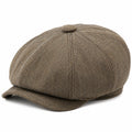 Casquette Gavroche Marron à Motifs Chevrons