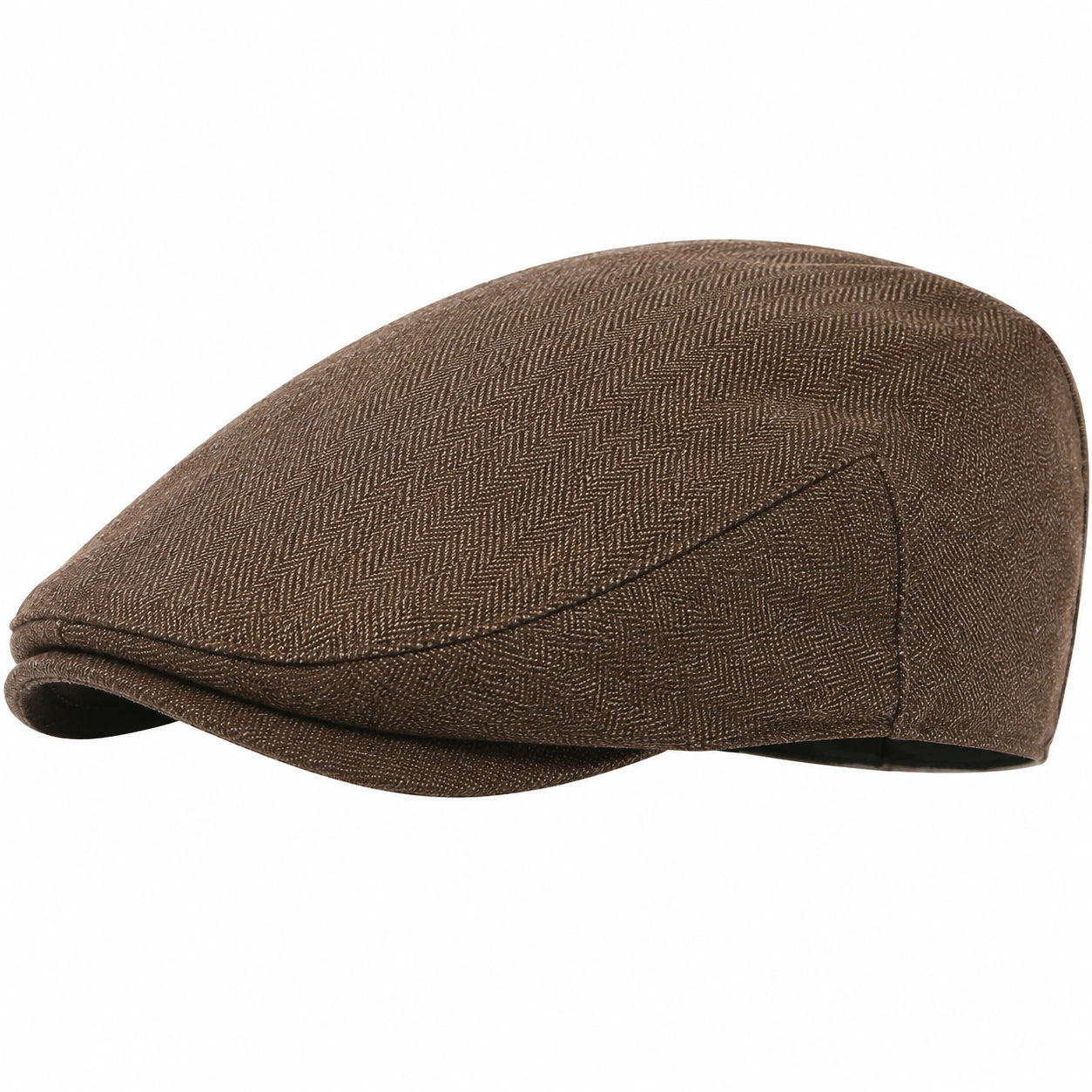 Casquette plate en marron