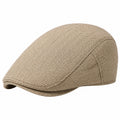 Casquette Plate à Motif Chevrons Beige