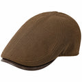 Casquette Plate Homme Marron avec Visière