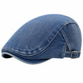 Casquette Plate en Jean Bleu Ajustable