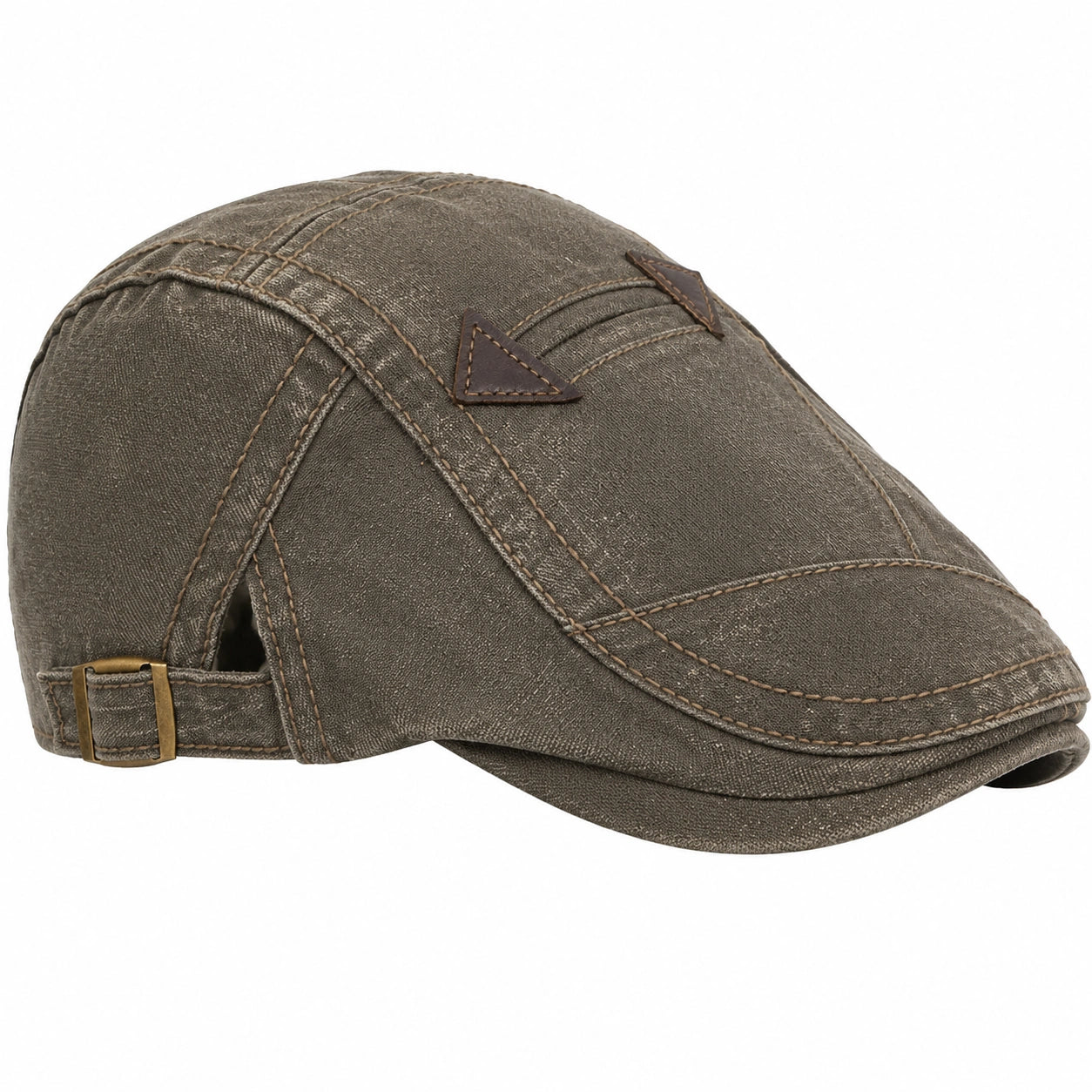 Casquette rétro réglable kaki avec boucle