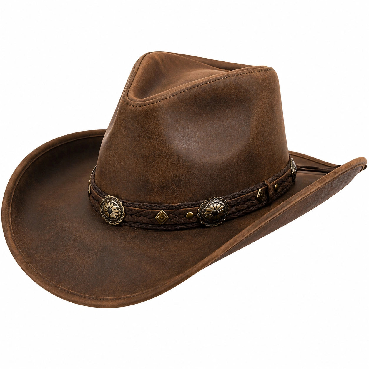 Chapeau Cowboy Western Brun avec Bande Ornementée