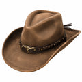 Chapeau Cowboy Marron avec Détails en Métal