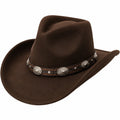 Chapeau Cowboy Unisexe Marron avec Décorations Métalliques