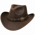 Chapeau de Cowboy Marron Classique avec Boucle en Métal