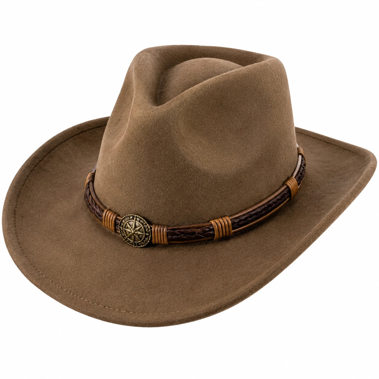 Chapeau de Cowboy Élegant Brun